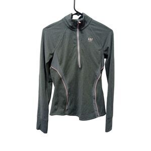 Abercrombie & Fitch Women's Gray and Pink Half Zip Athletic Slim Fit Jacket ‎ M